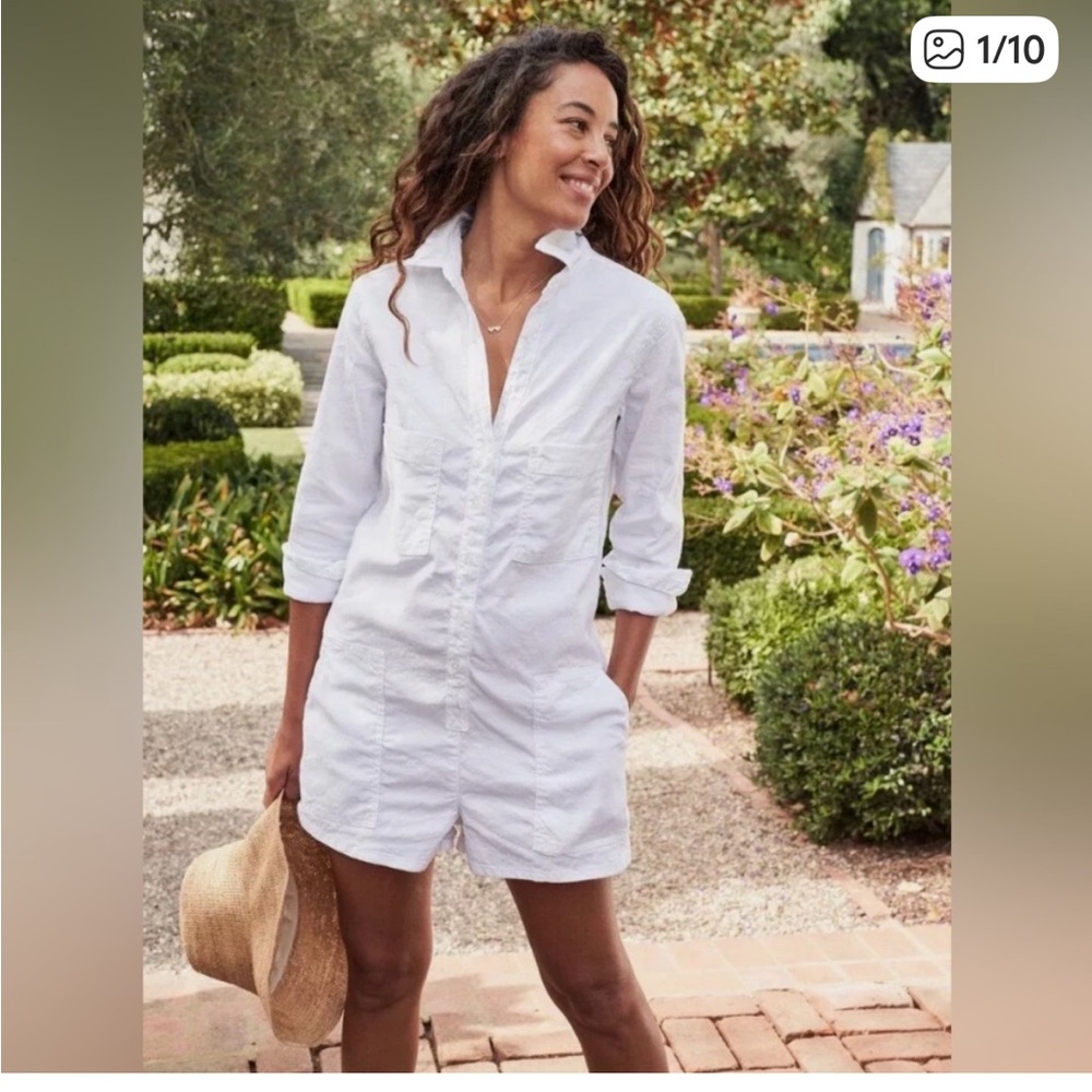 Frank & Eileen white Ireland playsuit